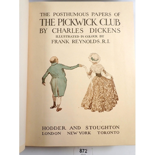 872 - The Posthumous Papers of The Pickwick Club by Charles Dickens illustrated by Frank Reynolds, boxed