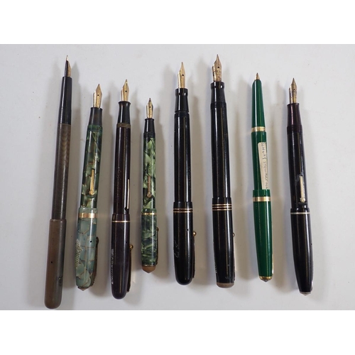 906 - A group of eight fountain pens including four Swan Mabie Todd & Co and four Conway Stewart (some vel... 