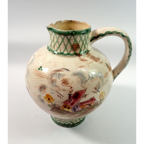 91 - A mid 20th century German pitcher, by Ulmer Keramik, 21cm tall