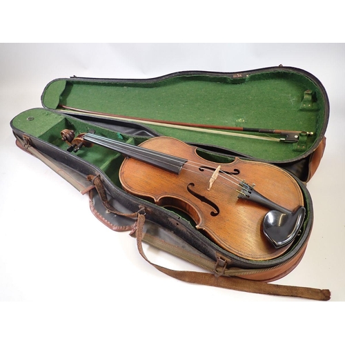 911 - A 19th century Bohemian petite viola, 14 1/4