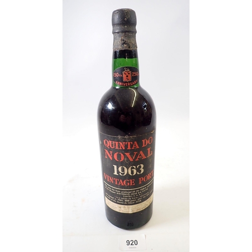 920 - A vintage Quinta do Noval 1963 vintage port