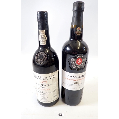 921 - Two vintage Ports - Taylors 2018 and Grahams 1977 vintage Port