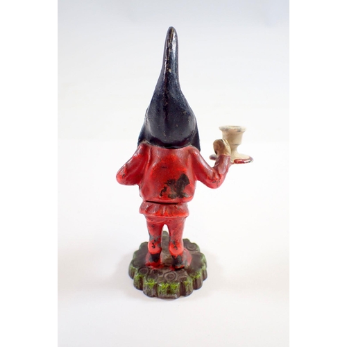 930 - A cast metal and painted miniature figure of a dwarf, 9cm