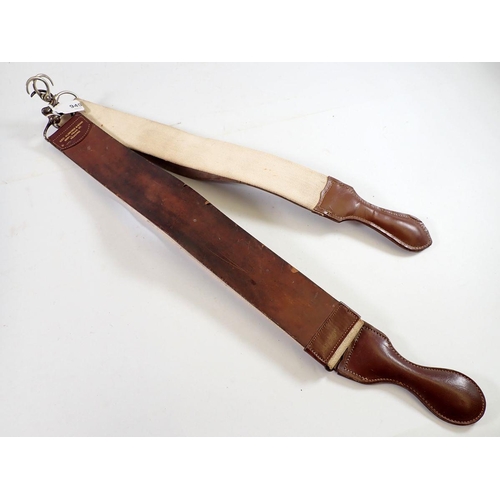 949 - Two leather cut throat razor strops