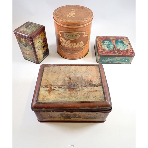 951 - A collection of vintage tins