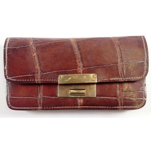 975 - A crocodile skin vintage wallet and coin purse, 11.5 x 6cm