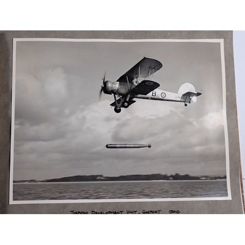 781 - An interesting album of early aeroplane and gilding photographs circa 1930's, including experimetal ... 