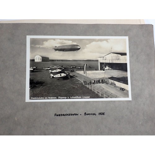 781 - An interesting album of early aeroplane and gilding photographs circa 1930's, including experimetal ... 