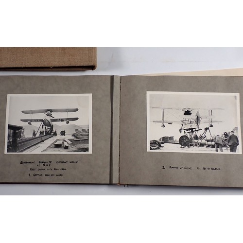 781 - An interesting album of early aeroplane and gilding photographs circa 1930's, including experimetal ... 