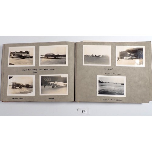 781 - An interesting album of early aeroplane and gilding photographs circa 1930's, including experimetal ... 