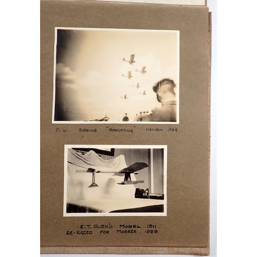 781 - An interesting album of early aeroplane and gilding photographs circa 1930's, including experimetal ... 