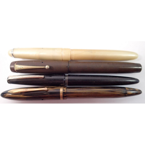 1058 - A group of fountain pens including Sheaffer, Conway Stewart, Osmiroid 65, Queensway plus a cased Cro... 