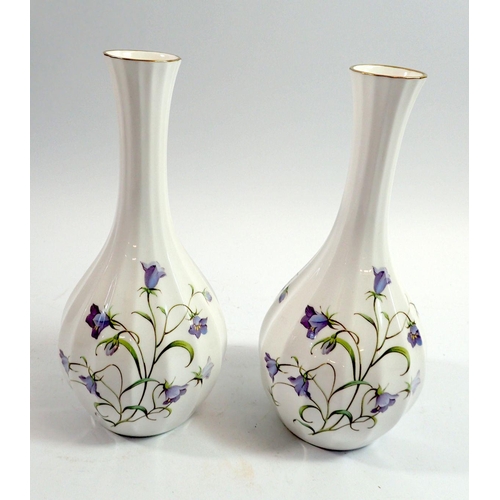 107 - Two Spode vases printed harebells, 18cm