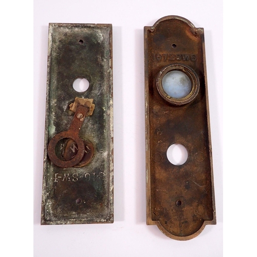 1093 - Two American lift button plates by Otis