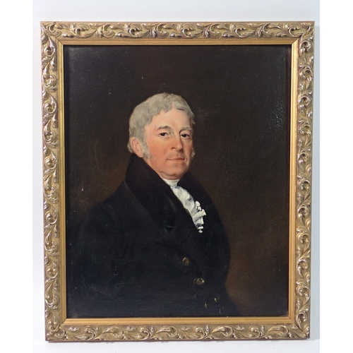 1143 - A 19th century oil on panel portrait of a man, 29 x 24cm