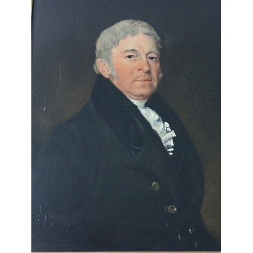 1143 - A 19th century oil on panel portrait of a man, 29 x 24cm