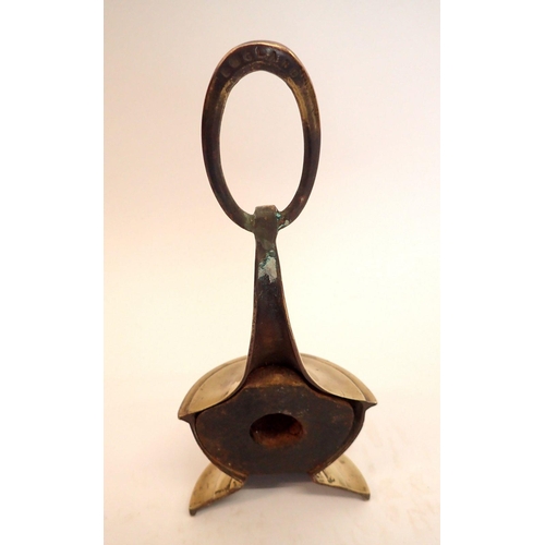 1176 - An early 19th century brass urn form door porter, 29cm