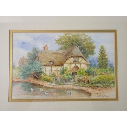 1183 - Charlie Baldwyn - pair of watercolours cottages, 16 x 25cm