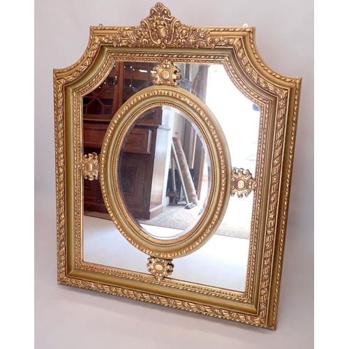 1194 - A Regency style large gilt framed mirror, 150 x 120cm approx