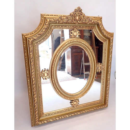 1194 - A Regency style large gilt framed mirror, 150 x 120cm approx