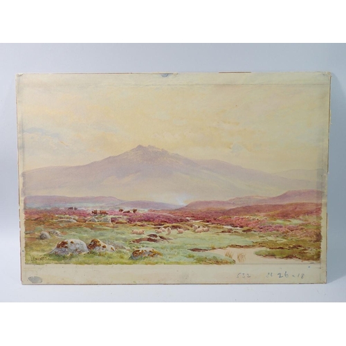 1282 - John Barrett (1843-1908) - watercolour 'A Quiet Morning, Dartmoor', unframed, 54 x 37cm