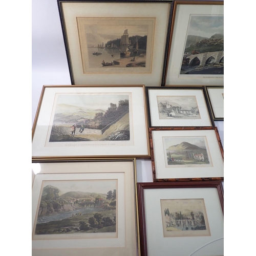 1294 - A pair of prints of Llangollen and six other prints of Llangollen, largest 23 x 30cm