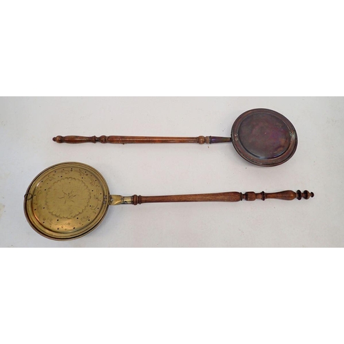 1316 - Two antique copper warming pans