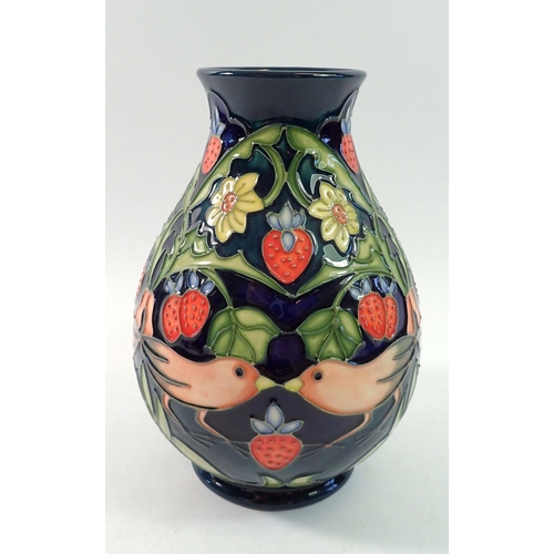 149 - A Moorcroft vase in the Strawberry Thief pattern, 19cm tall