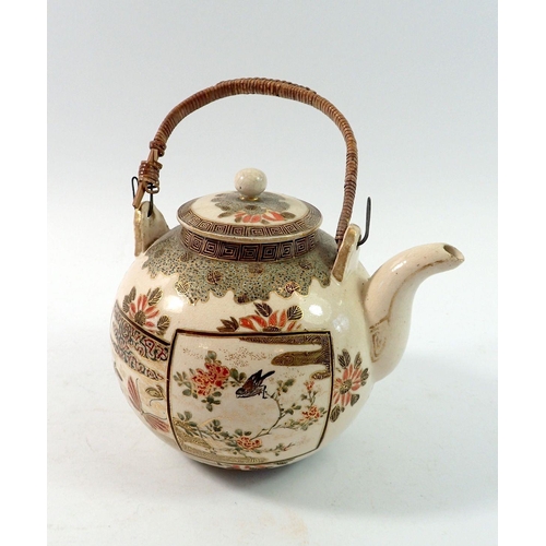 157 - A Japanese Meiji period Satsuma teapot, 12cm tall