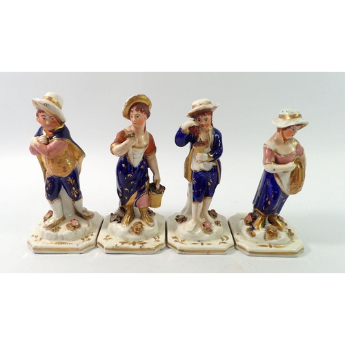 204 - A set of four early Staffordshire figures of The Seasons, 16.5cm tall