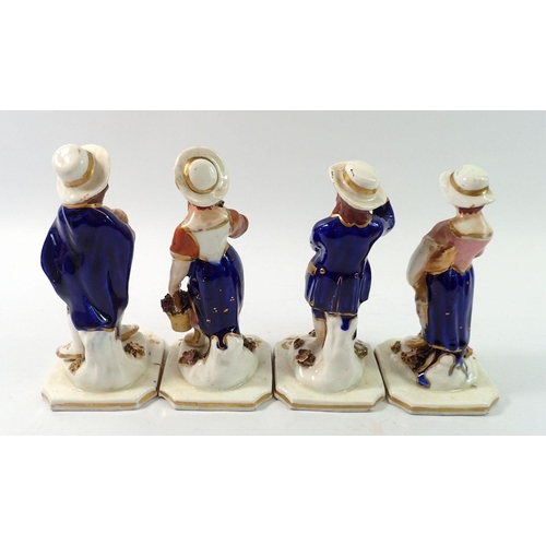 204 - A set of four early Staffordshire figures of The Seasons, 16.5cm tall