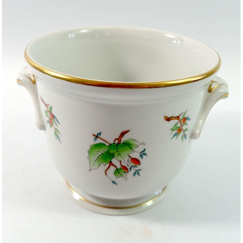 206 - A Herend porcelain floral painted jardiniere, 17cm wide