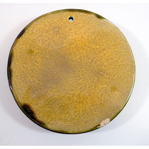 21 - A Christopher Dresser Ault pottery wall pocket, 15.5cm diameter, chip to back