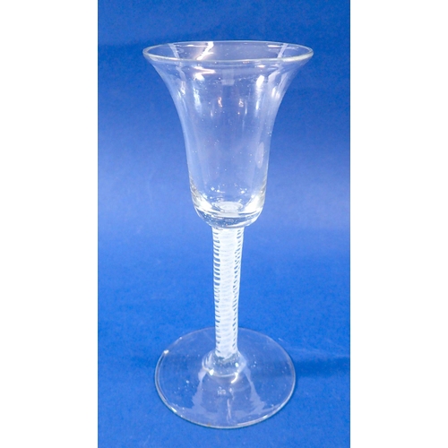 217 - An 18th century cotton twist wine glass, 17cm