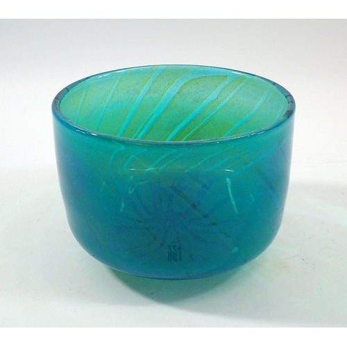 224 - A Medina blue glass bowl, 13.5cm diameter