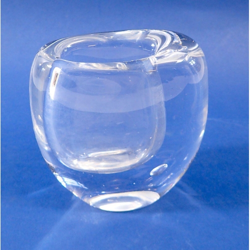 246 - A Kosta clear glass vase with singe air bubble, 12cm