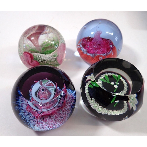 257 - Five Caithness paperweights including Spring Breeze paperweight and perfume bottle, Bewitched, Desse... 