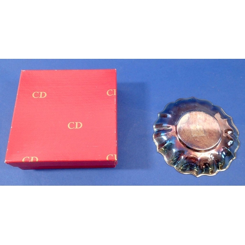 270 - A Christian Dior silver plated pin dish, boxed - 11.5cm diameter