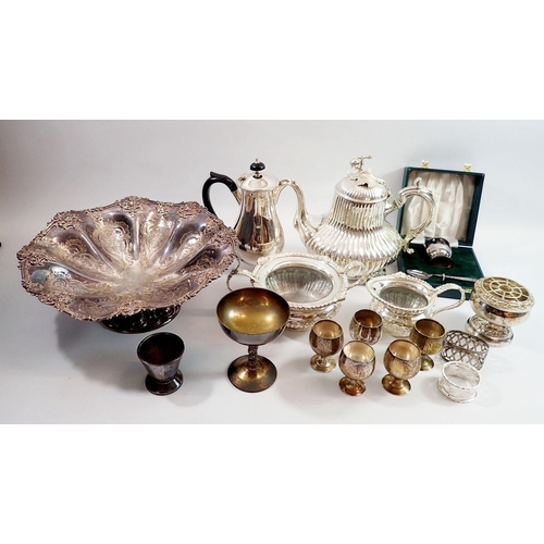 275 - A box of silver plated items including various silver plated tea ware