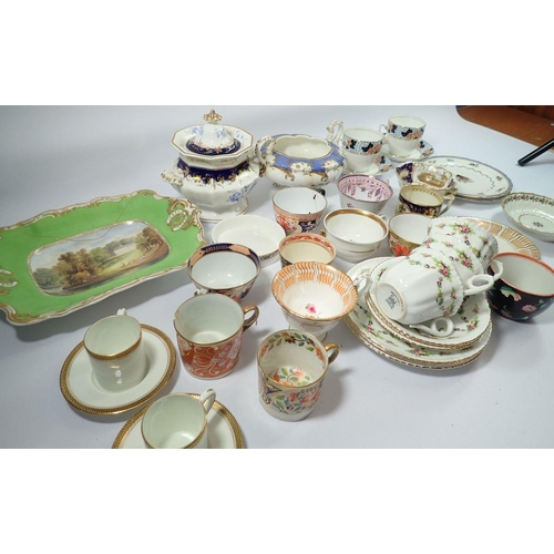 42 - A collection of antique and later tea cups and tea wares - many lacking saucers and some damaged