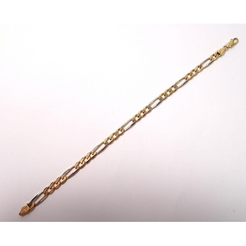 451 - An Italian 18 carat gold figaro link bracelet, 20cm, 12.4g