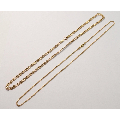 456 - Three 9 carat gold necklaces and a bracelet, 16.5g