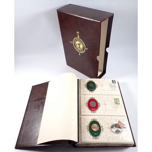 693 - A Great Historic Coins of the World folder with contents by The Franklin Mint