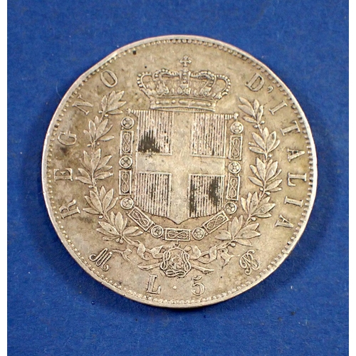 701 - A group of silver content European coins including Belgium, France, Italy, Switzerland, Vittoria Ema... 