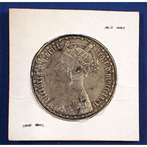 721 - A Victoria silver florin 1881 Type B8, 34 arcs (1880-1882) Cond: VF