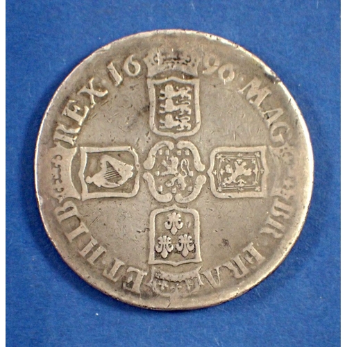 732 - A William III silver crown 1696