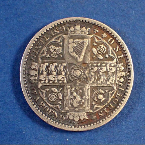 734 - A Victoria silver 'Godless' florin 1849