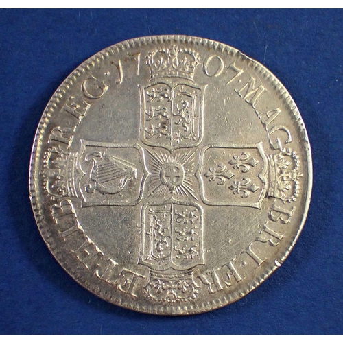 735 - A Queen Anne half crown 1707 post union Edinburgh mint