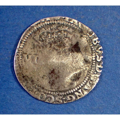 740 - A James I silver sixpence plus various British silver coins including George III shilling 1817, Vict... 