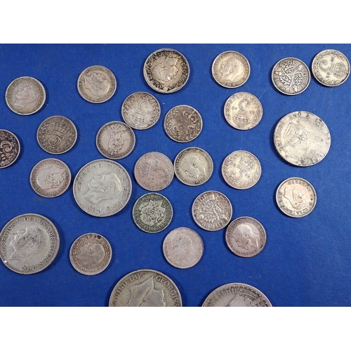 746 - Quantity of silver content coinage including threepences, shillings, florins Victoria through George... 